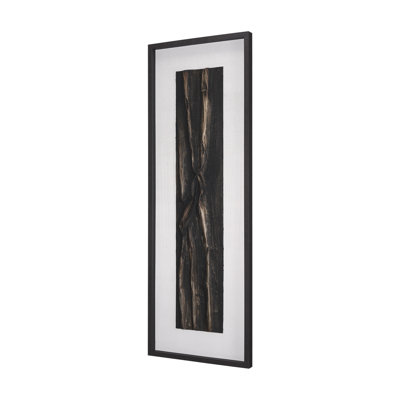 «Bamboo relief» par Mercana Studio, une œuvre d'art encadrée sous verre texturée en 3D faite à la main