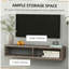 Meuble télé mural, console flottante de rangement pour salon ou bureau à domicile, gris foncé
