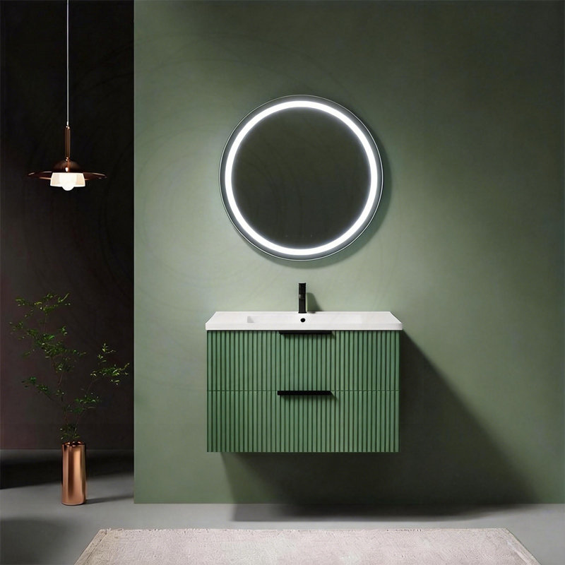 Meuble-lavabo flottant mural 30 po avec lavabo en céramique