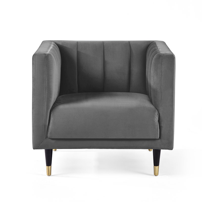 Zahr Velvet Armchair, Grey