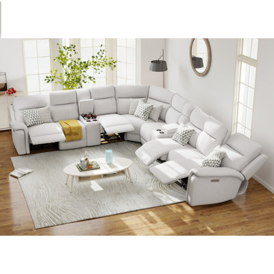 Satori Upholstered 125 " Power Reclining L-Shaped Sectional