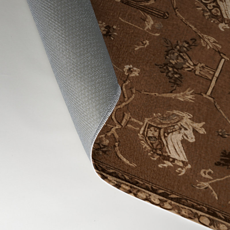 Tapis d'intérieur et d'extérieur brun français, Rectangle 9 pi x 12 pi