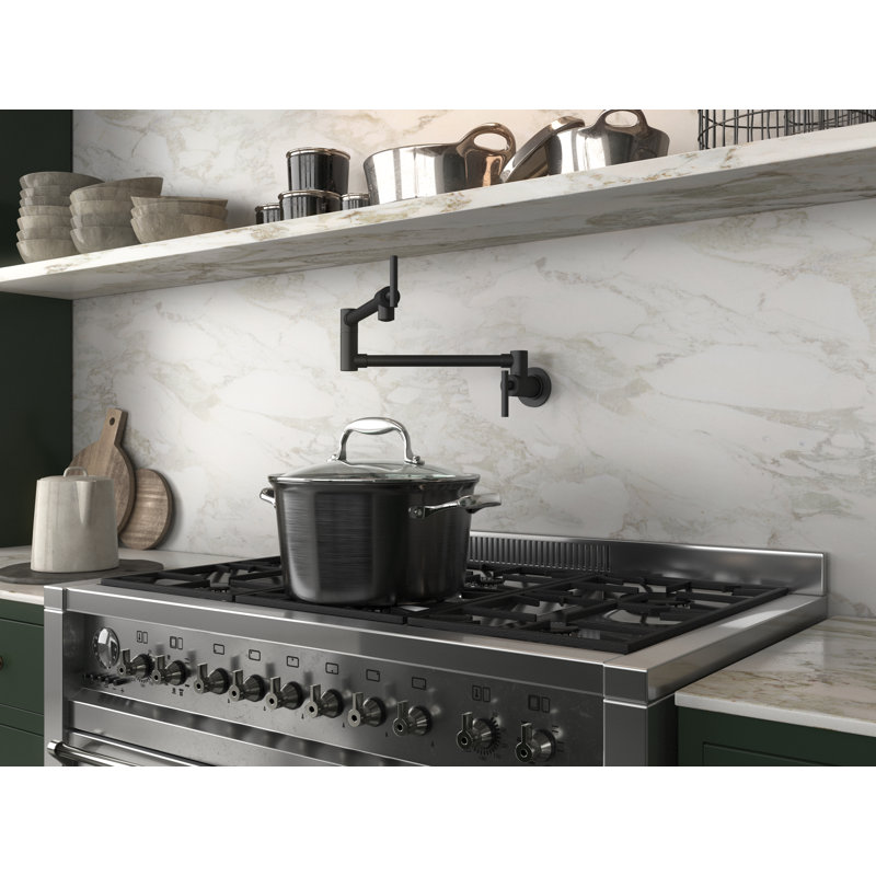 Robinet remplisseur mural ANZZI Braccia Series 24 "avec accessoires, Noir mat