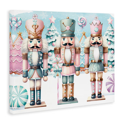 Pastel Nutcracker Trio Canvas Wall Art by Nicole DeCamp