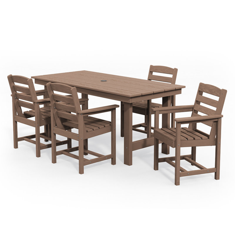 Reata HDPE Outdoor Dining Chair, Brown