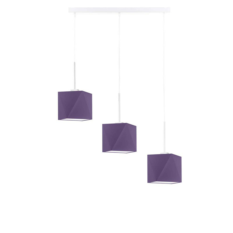 Deneise 3 - Light Kitchen Island Pendant, White, Purple