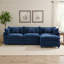 Canapé modulaire en chenille 3 places - Canapé-lit modulaire à assise profonde avec repose-pieds-1530039997