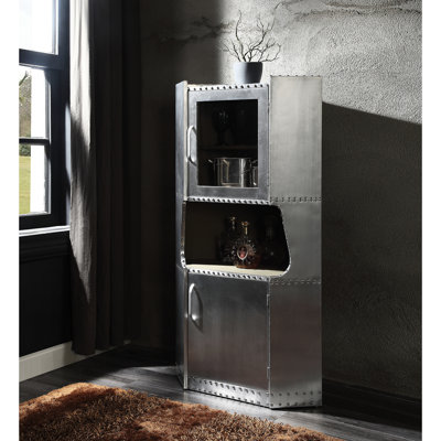 Armoire moderne en aluminium à 2 portes avec 1 tablette pour un rangement pratique