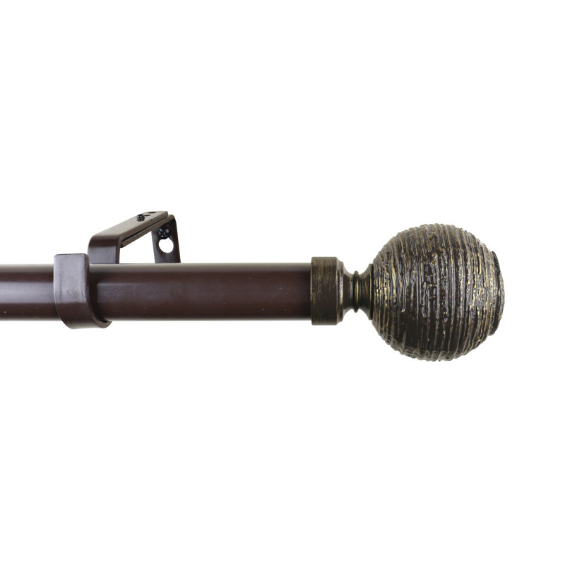 Tringle à rideaux simple réglable Divya, Doré brulé, l 120 po x P 6,75 po