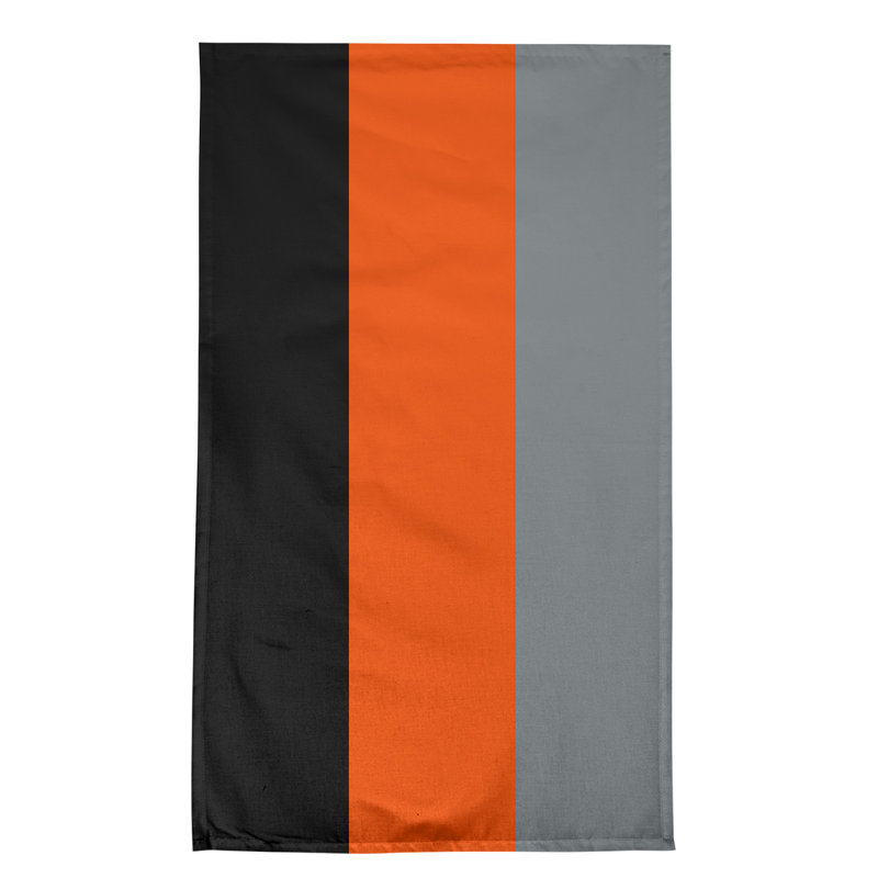 Anaheim Stripe Tea Towel Kitchen Towel, Black/Orange/Silver, Poly Twill