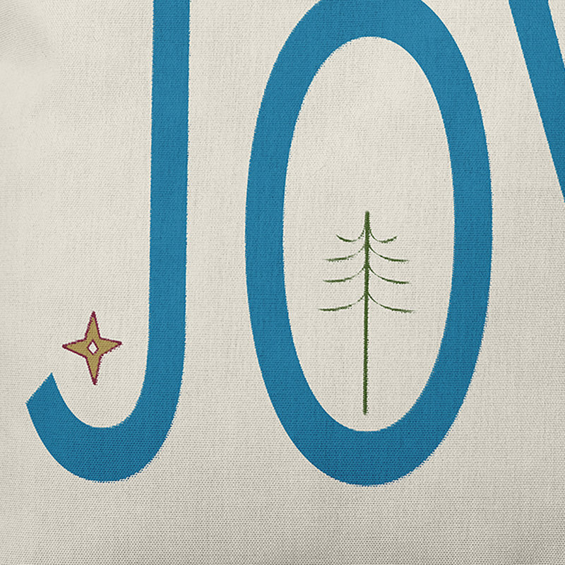  Housse et insert de coussin carré Joy Joy, H 16 po x l 16 po, Ivoire / turquoise