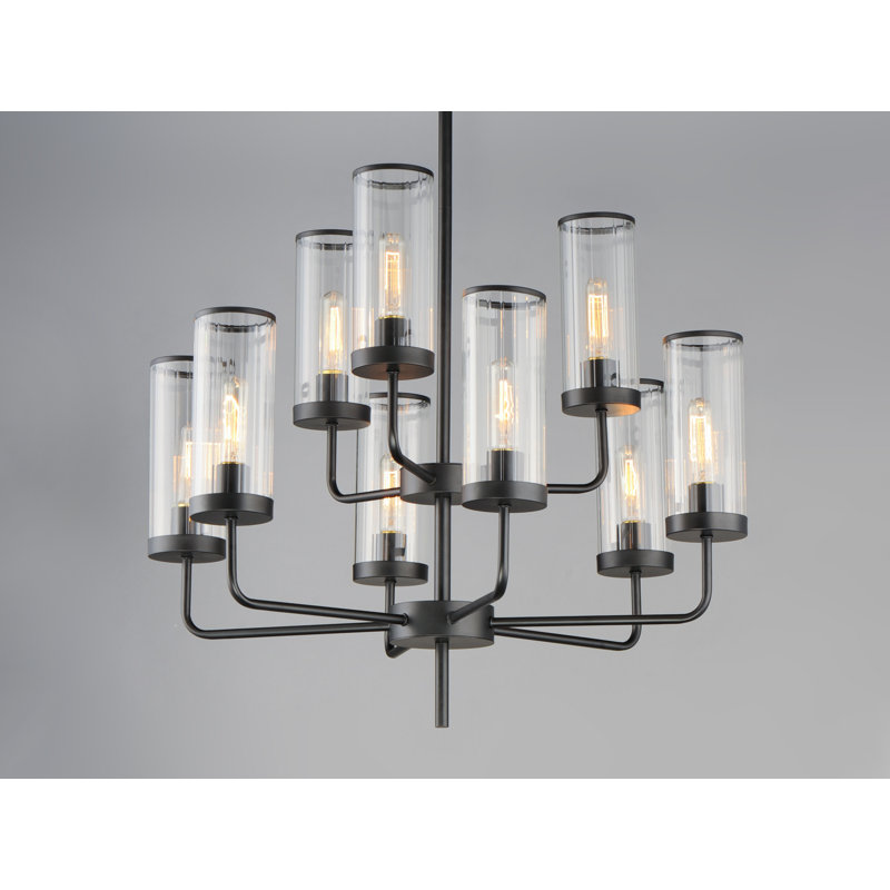 Blaugh 9 - Light Dimmable Classic / Traditional Chandelier, Black