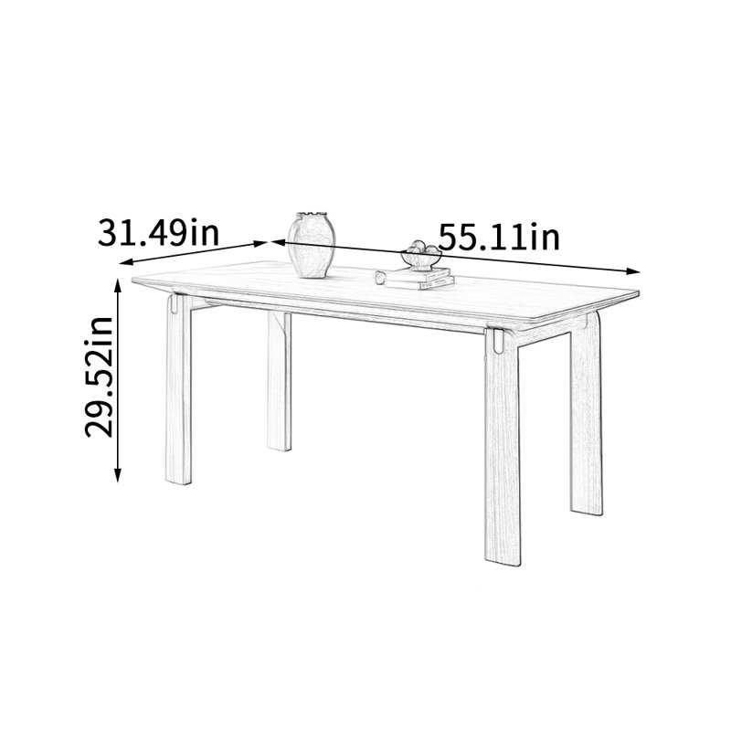 Table de salle à manger French French, H 29,52 po x L 55,11 po x l 31,49 po