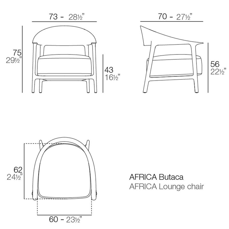 AFRICA Lounge Chair (Indoor/Outdoor), Black
