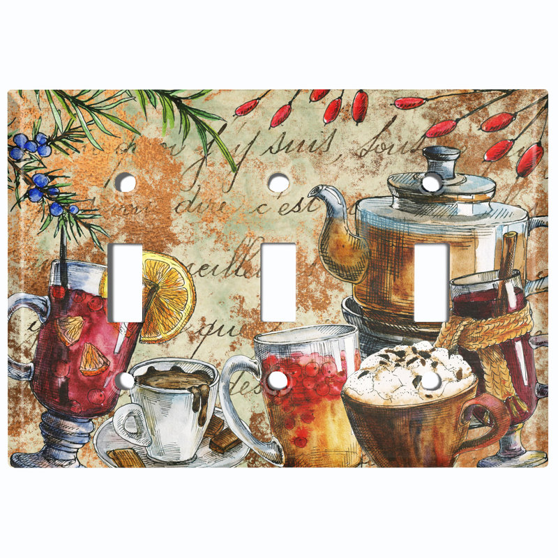 Patterned 3 - Gang Toggle Light Switch Standard Wall Plate