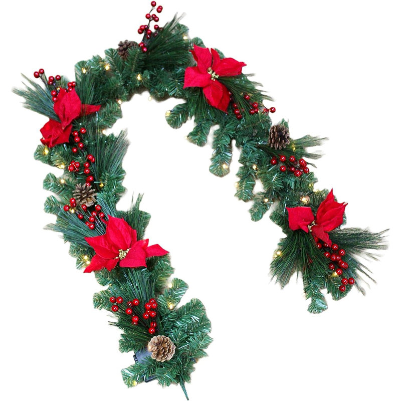 200cm Lighted Faux Garland with Lights