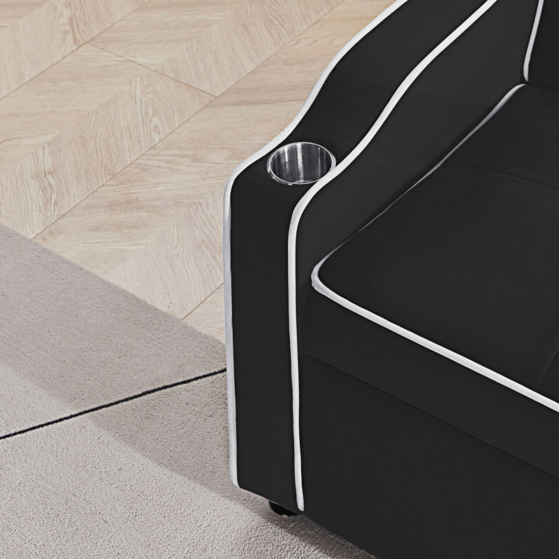 Canapé-lit, canapé-lit convertible 3 en 1, chaise à dossier réglable, méridienne avec ports USB