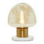Lampe de table Gerlak en métal doré avec abat-jour en forme de dôme transparent et base en marbre