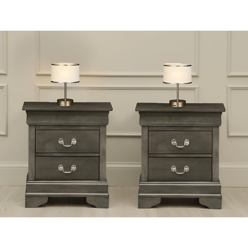 Ensemble de 2 tables de chevet Zapopan, Gris