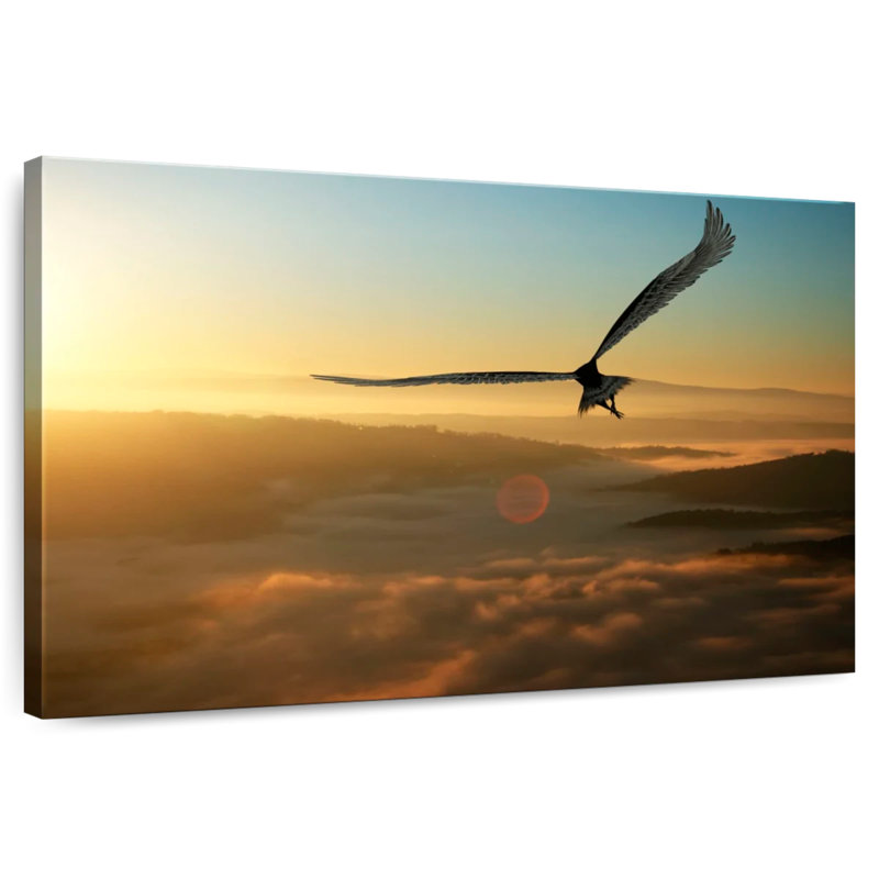 Brampt Eagle Flying At Dawn, 24" H x 36" W