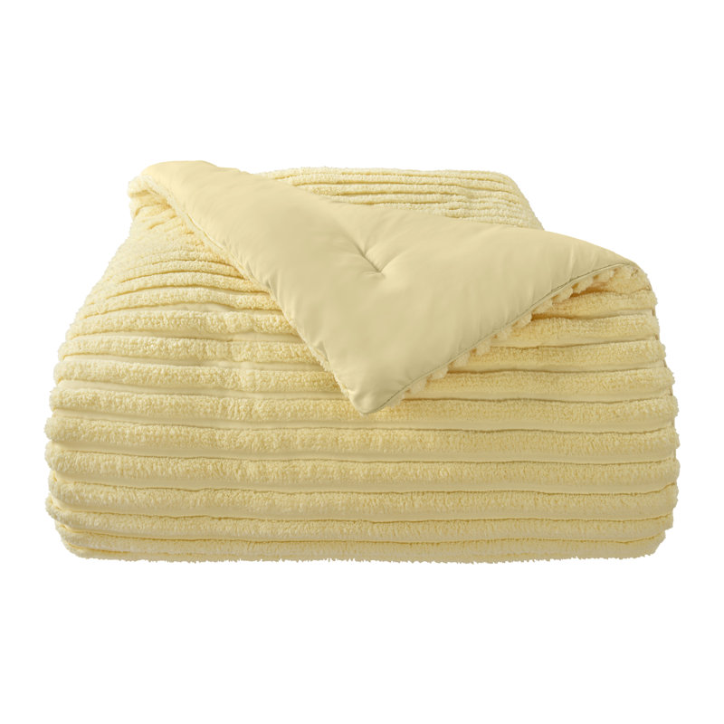 Yellow Queen Comforter Set with Soft Plush Fabric