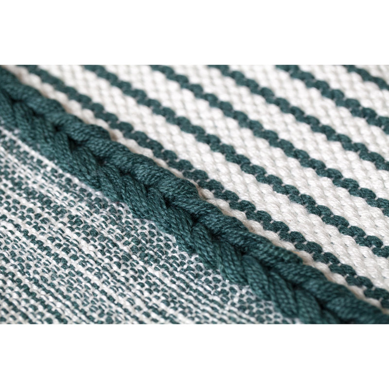 Tapis vert tissé à la main Dari, Rectangle 2 pi x 3 pi