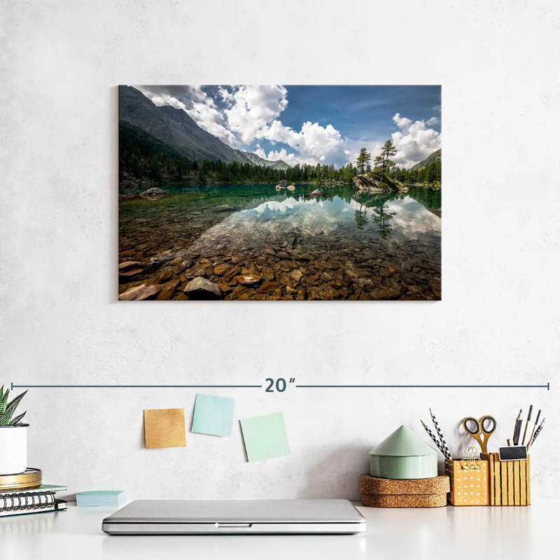 «Lake Tranquil Lake Landscape», reproduction sur toile, H 8 po x l 12 po x P 1 po