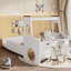 Lit simple en bois avec tiroirs de rangement et bureau intégré Bonwell l 40 po x P 88,5 po x H 43,3 po-239128116-239128118