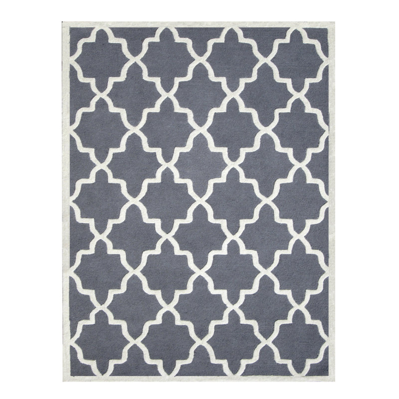 Tapis de zone gris foncé touffeté à la main Siesta Arcade, Rectangle 8 pi x 10 pi