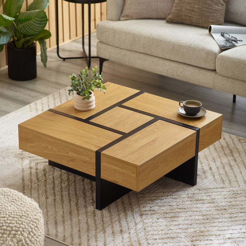 Solid Coffee Table with Storage