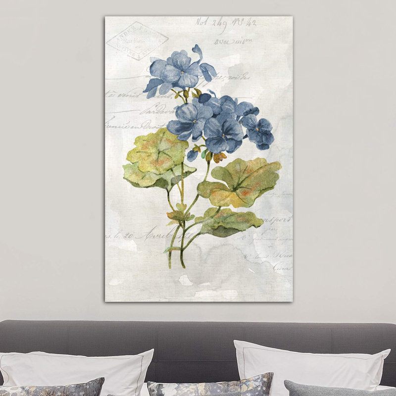 Blue Linen Geranium by Carol Robinson - Wrapped Canvas Print, 101.6 cm H x 66.04 cm W x 1.91 cm D