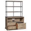 Arcadian Credenza Desk with Hutch and Built in Outlets