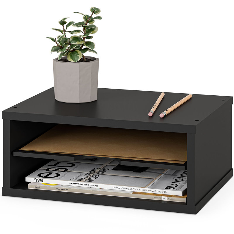 Organisateur de papier et support pour écran 2 niveaux Logan, Noir