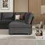 Canapé d'angle convertible en lin Ahn, gris, avec lit gigogne et rangement sous l'assise.-1984407555-1984407806-2039617191