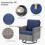Ensemble de chaises d'extérieur pivotantes à bascule en osier avec coussins de véranda-6011124-6011130