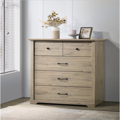Commode 4 tiroirs avec poignées noires Elara