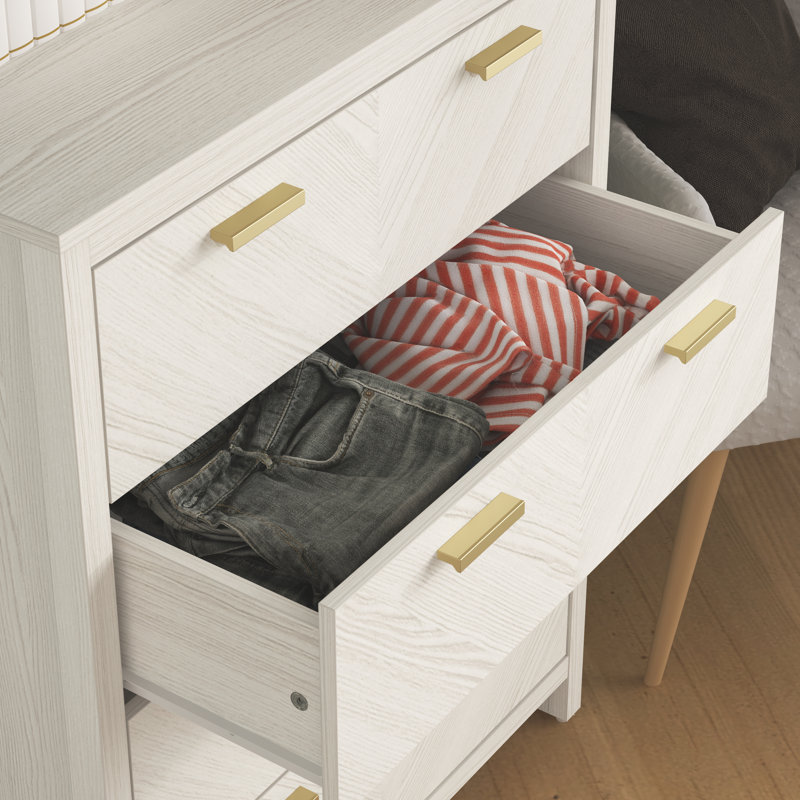 Bonnie 4 Drawer Chest of Drawers, White Oak