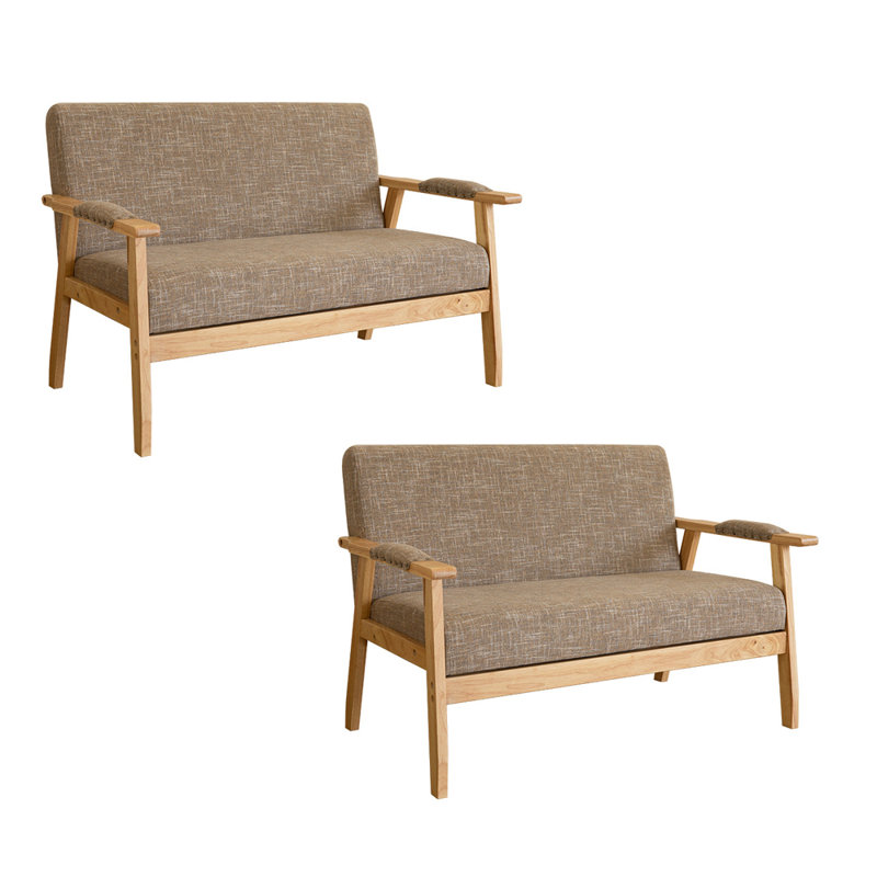 Causeuse Janyha, Mélange de coton brun