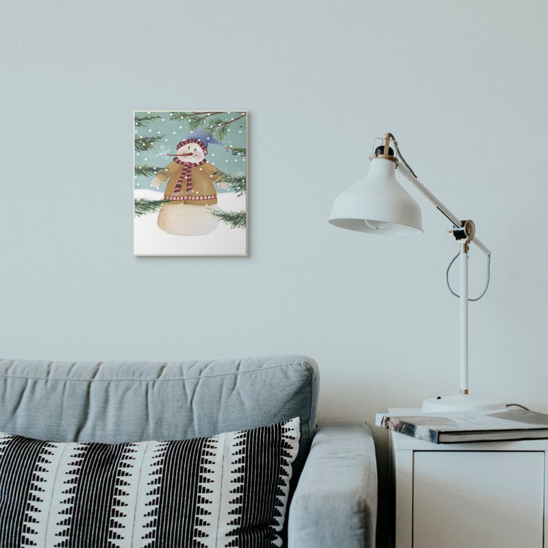 « bonhomme de neige », impression sur bois, Plaque en bois, H 15 po x l 10 po