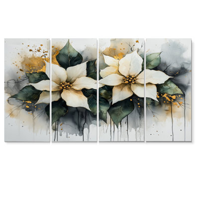 Carla - art mural poinsettias - Toile d'art traditionnelle Traditio