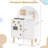 Play Kitchen for Kids with Stoves Faucet Sink Microwave Oven Cooking Accessories White-122872358