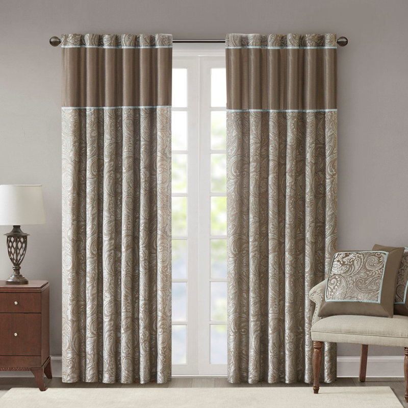 Paire de rideaux en jacquard (2 panneaux de fenêtre)