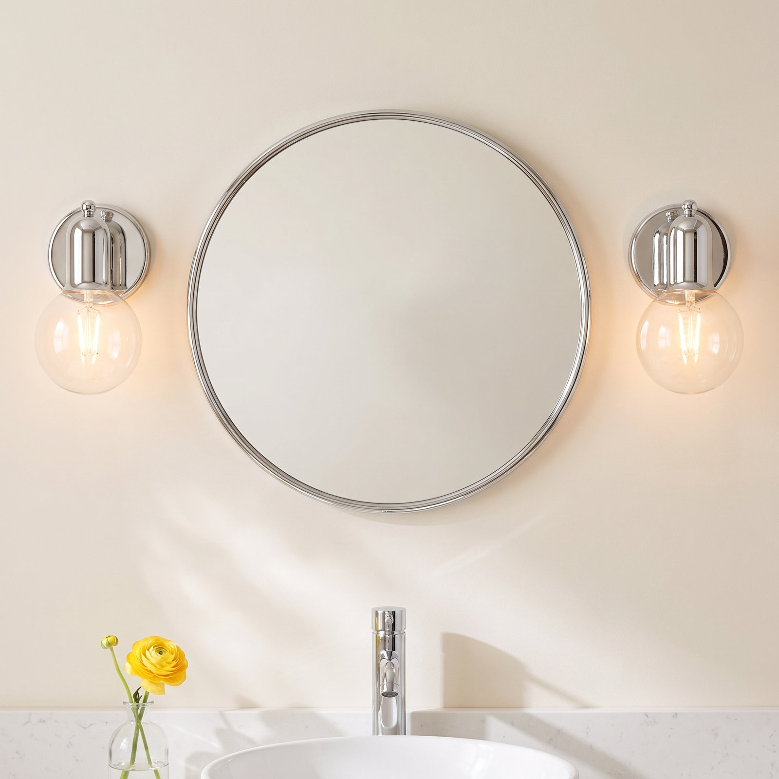 Saimi Single Dimmable Bath Sconce, Polished Nickel