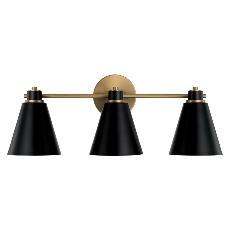 3 - Light Dimmable Vanity Light, Black
