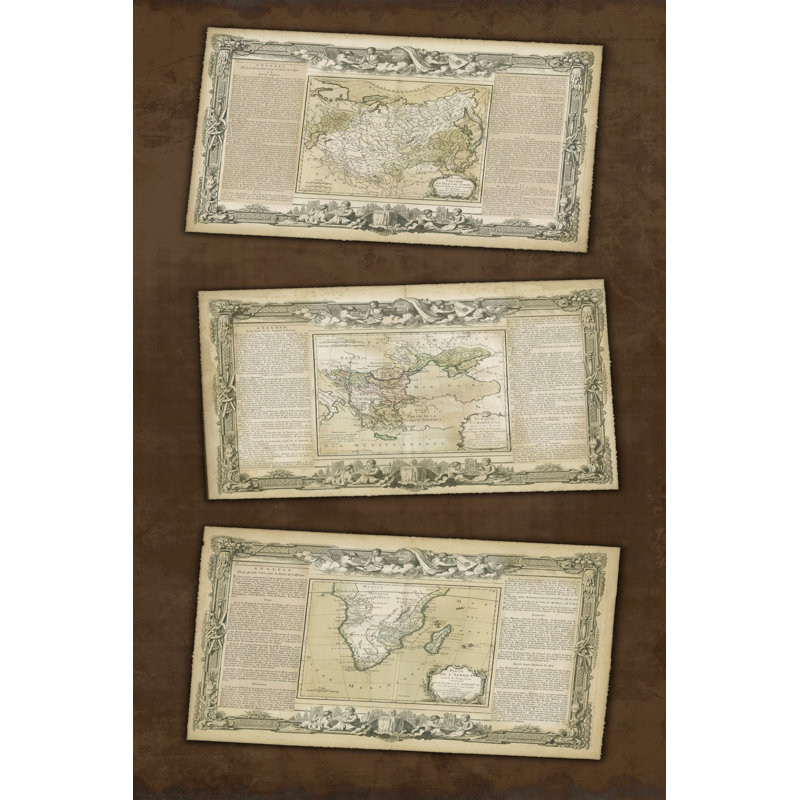 Weathered Maps I - Wrapped Canvas Print, 46cm H x 30cm W x 3.8cm D