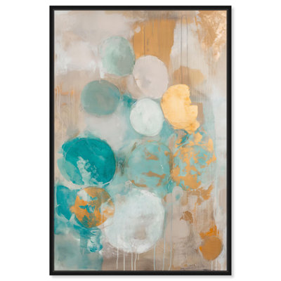"Echoes of Dawn I", art abstrait vert par Hokku Designs