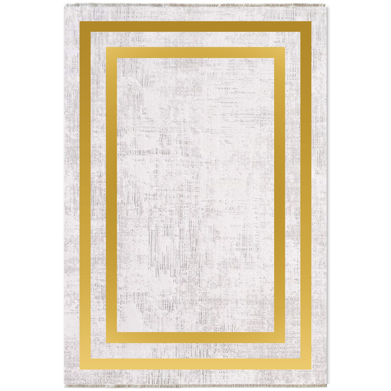 Tapis rectangulaire Yaresli avec envers antidérapant, Tapis de couloir 4 pi x 8 pi 3 po
