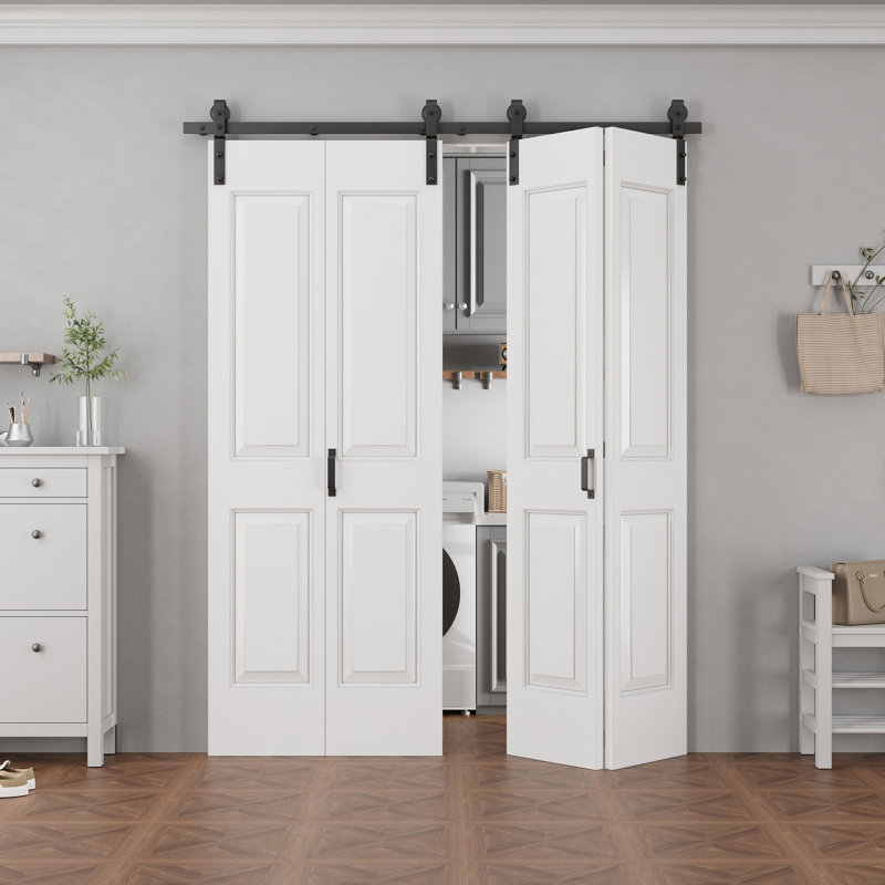 Double porte de grange pliable à 4 treillis 84H, 64 po x 84 po