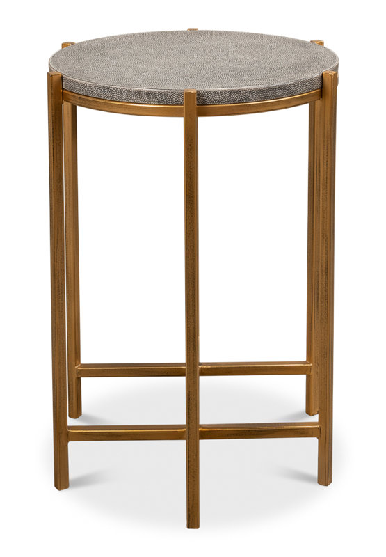 Shagreen End Table, Gray