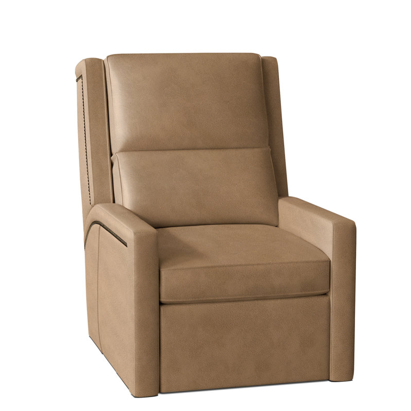 Fauteuil inclinable Norman, Cuir véritable Fumo Aline, Antique no 9, Rétro-poussage